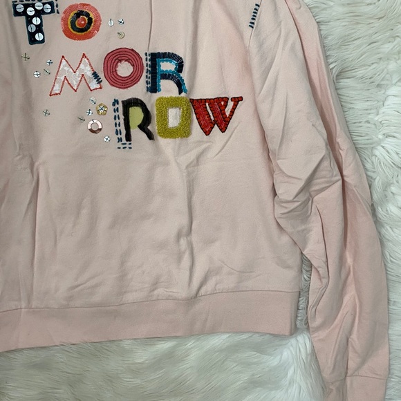 Anthropologie Pink Tomorrow Embroidered Sweatshirt - Picture 4 of 10
